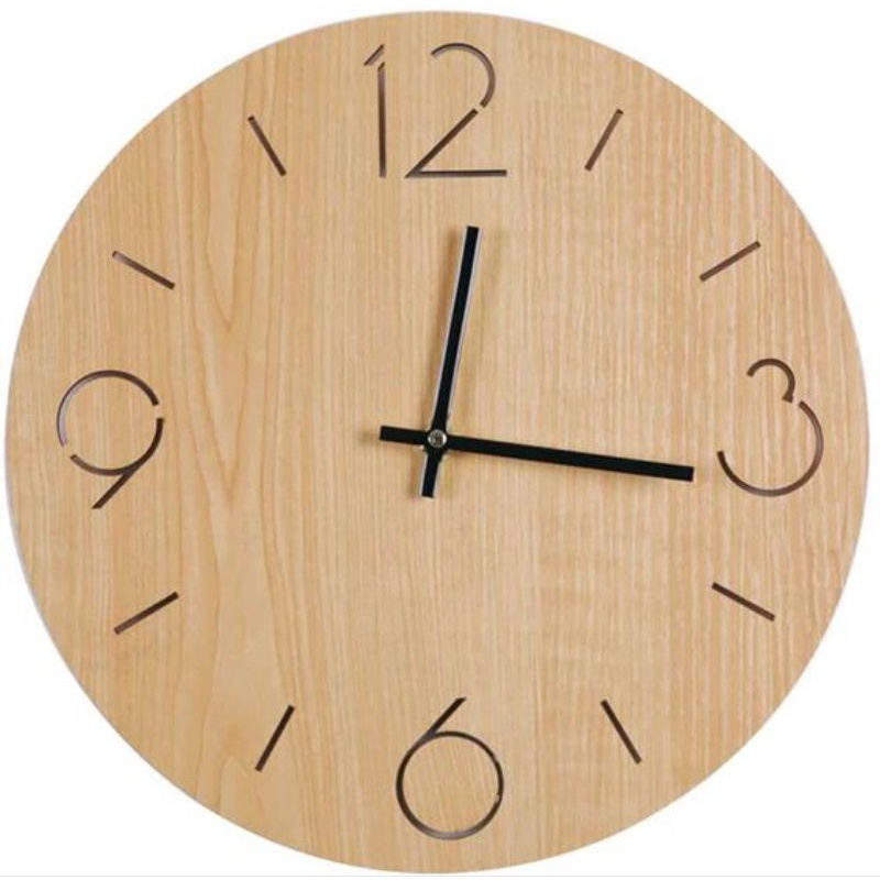 jam dinding aesthetic / jam dinding bulat / jam dinding kayu