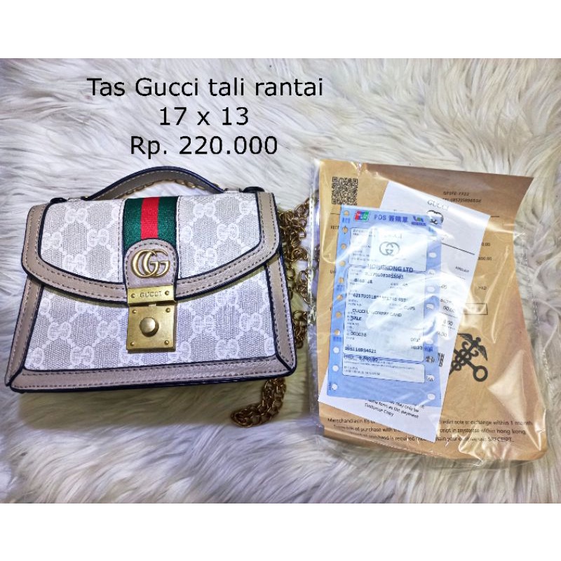 Tas Gucci mini bag tali rantai premium