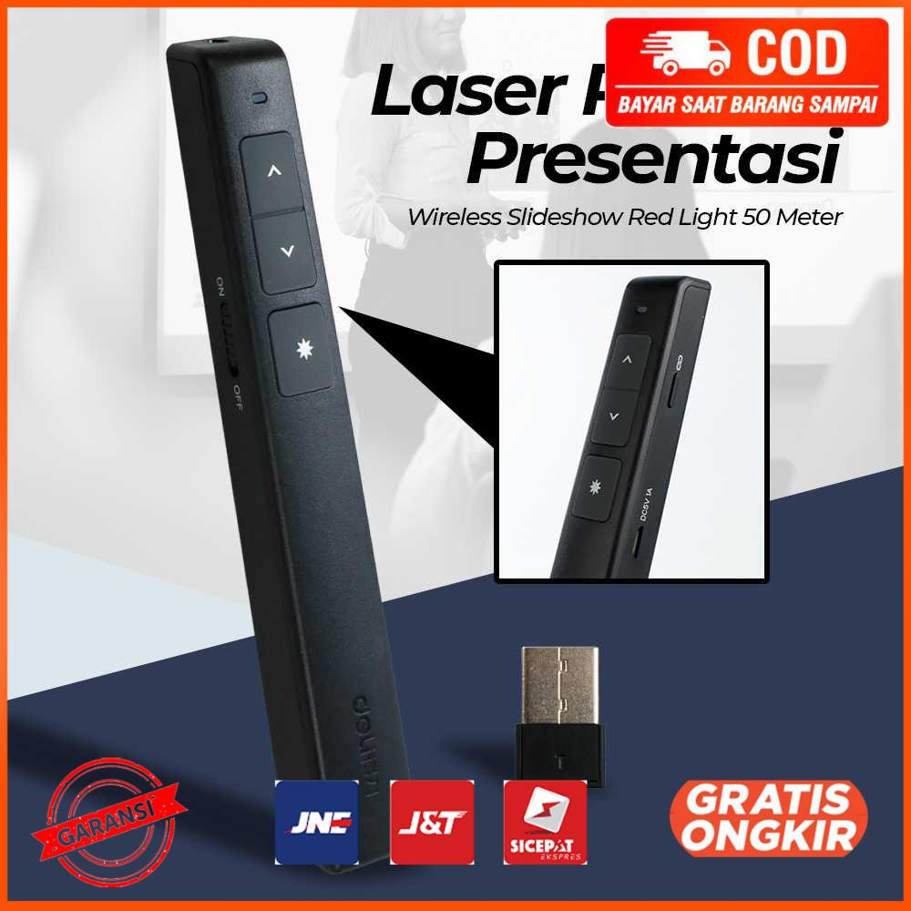 Laser Pointer Presentasi Wireless Slideshow Red Light 50 Meter 2802L