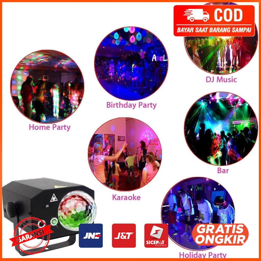 Lampu Proyektor Disco 16 Patterns 240V 10W with Remote TC-7007P