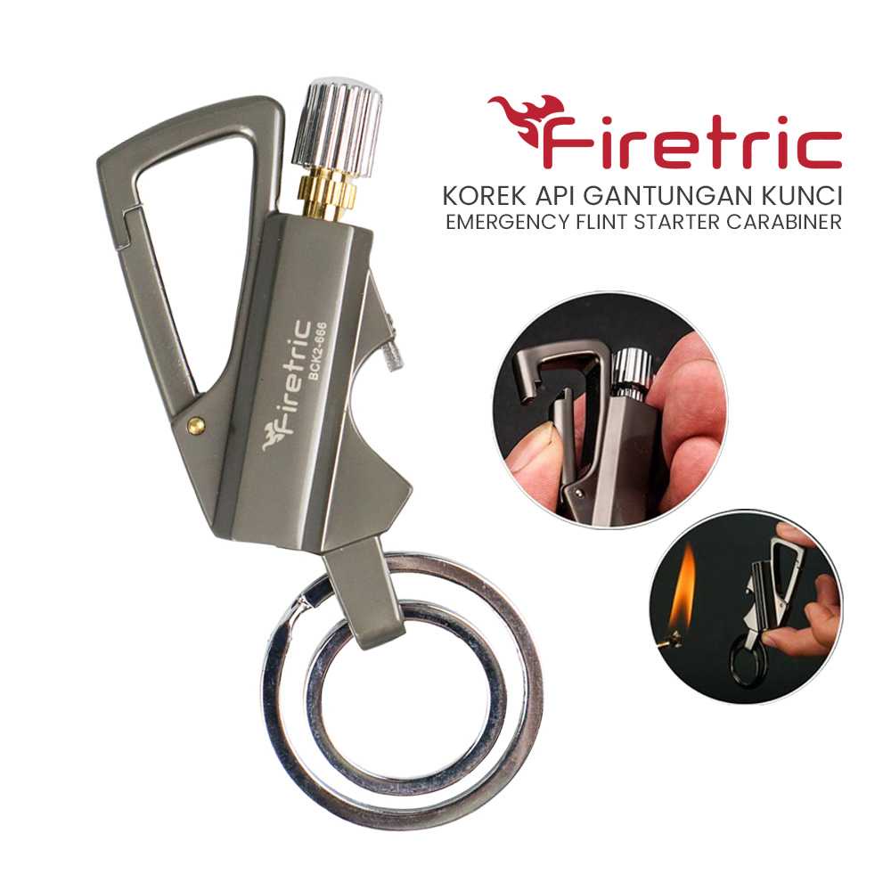 Firetric Korek Api Gantungan Kunci Flint Starter Carabiner - BCK2-666