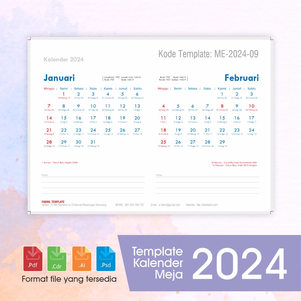 

Template Kalender Meja 2024, ME-2024-09
