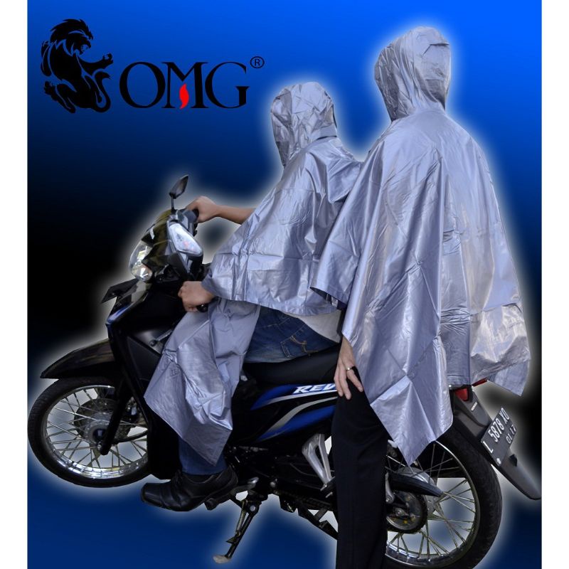 US366 Jas Hujan OMG Motor Karet PVC Terusan Pasangan Double Ponco Raincoat By Toko Haji Usman