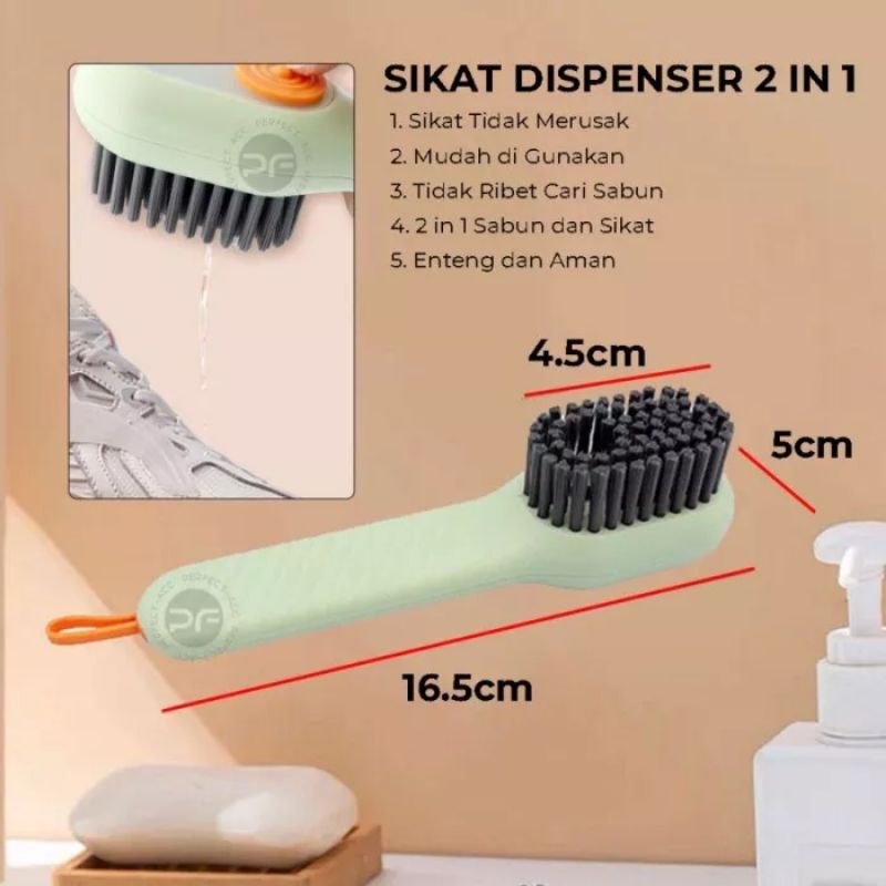 US370 Sikat Pembersih Dispenser Sabun Otomatis 2in1 Sepatu Baju Tas Karpet By Toko Haji Usman