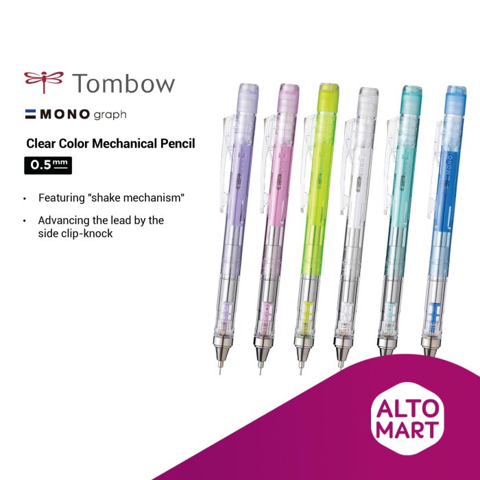 

BISA COD Tombow Mono Graph CLEAR Color Mechanical Pencil 0.5 mm Pensil Mekanik /ALAT TULIS