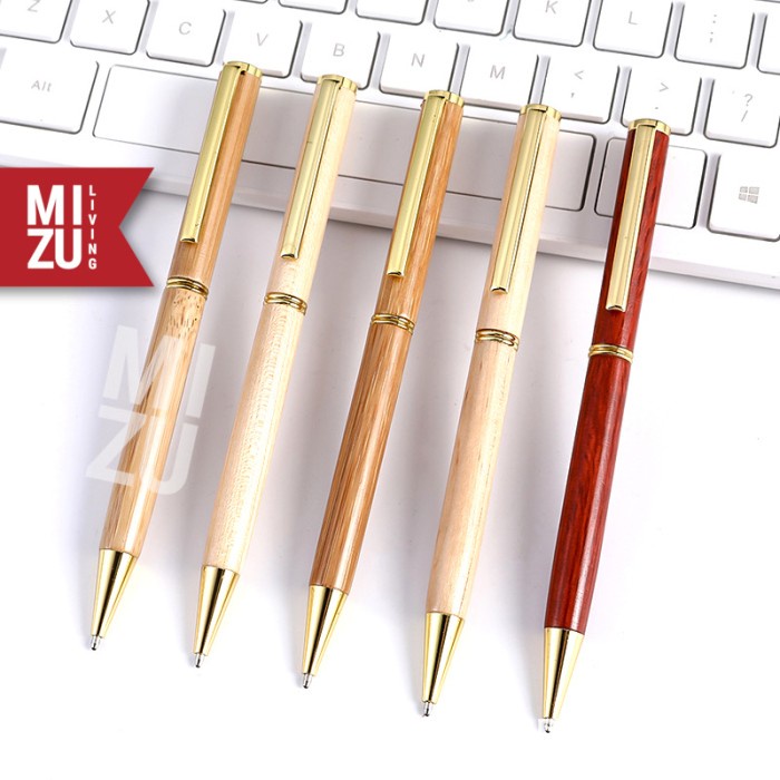 

Discount MIZU LEGNA Retro Vintage Twist Ballpoint Wooden Pen Pulpen Kayu Putar /ALAT TULIS