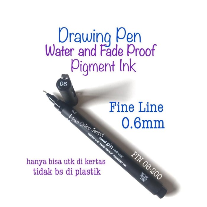 

TERBARU UNI 0.6 Fine Line Drawing Pen 154625 PIN 06-200 Black Pulpen ATK0932UN /ALAT TULIS