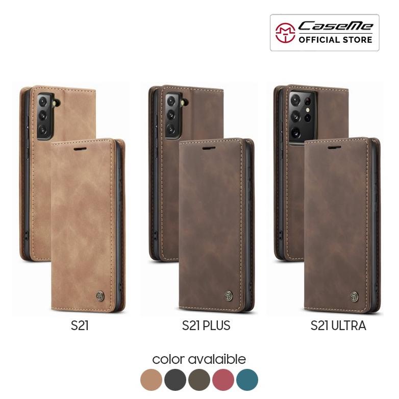 Caseme Samsung S21 S21 Plus Ultra Casing Flip Leather Wallet Premium Tahan Benturan