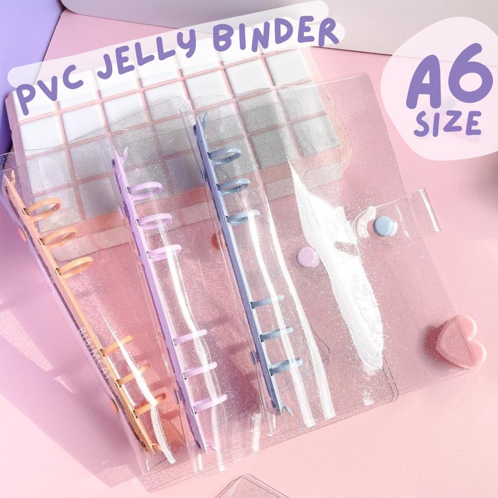 

(A6 Size) Binder Keuangan PVC Jelly Cover Case 6 Ring Warna ✱Ready stock