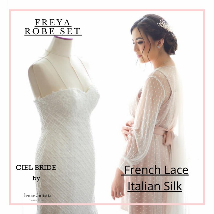 Terlaris Freya Lace Robe Kimono Pengantin Wedding Robe