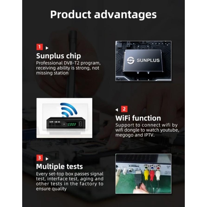 THANIC HD1080P TV Tuner Receiver DVB T2 VGA TV Dvb t2 Adaptor USB2.0