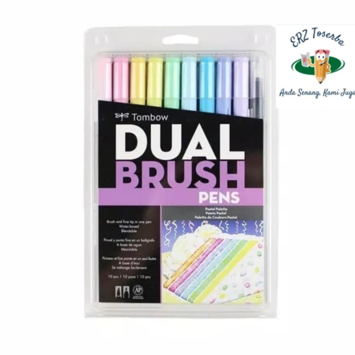 

Terlaris Tombow Abt Dual Brush Pen Color Set 10 Pastel Palette, Brushpen