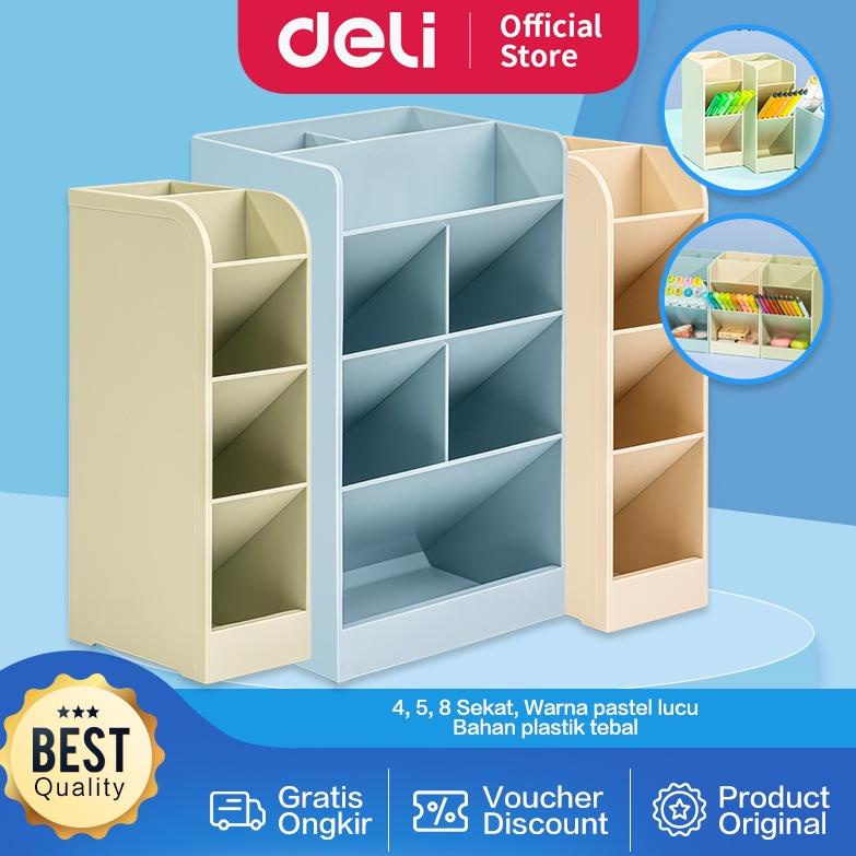 

67 Deli Pen Holder / Rak Tempat Pulpen Pensil 4 5 8 Sekat Pastel Lucu 89XX 67