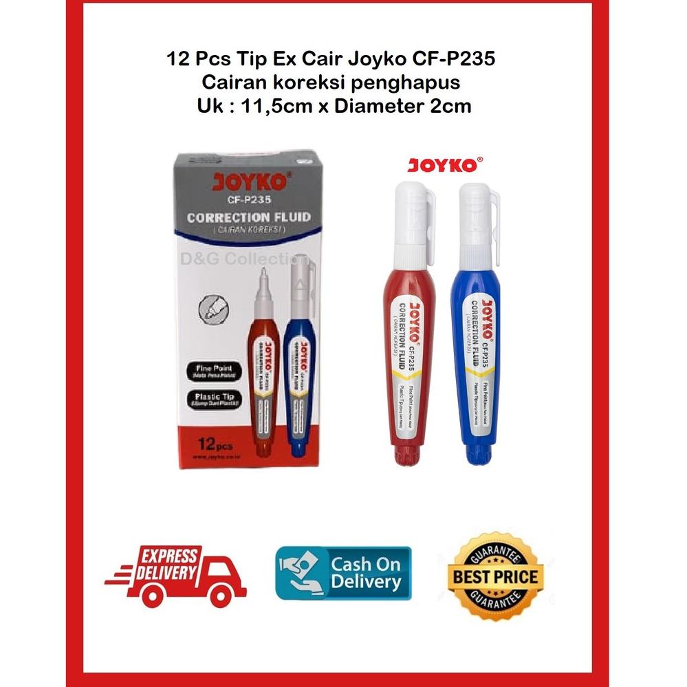 

Baru 12 PCS TIPEX CAIR JOYKO CF-P235 / TIP X CAIRAN KOREKSI JOYKO CF-P235 GROSIR ❋Baru