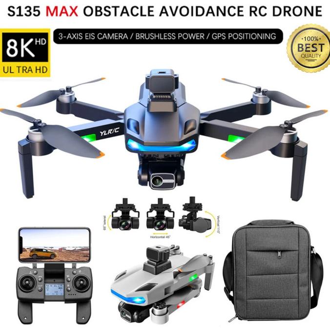 RC Drone GPS Dual Kamera YLRC S135 Pro 8K HD 3-Axis Gimbal