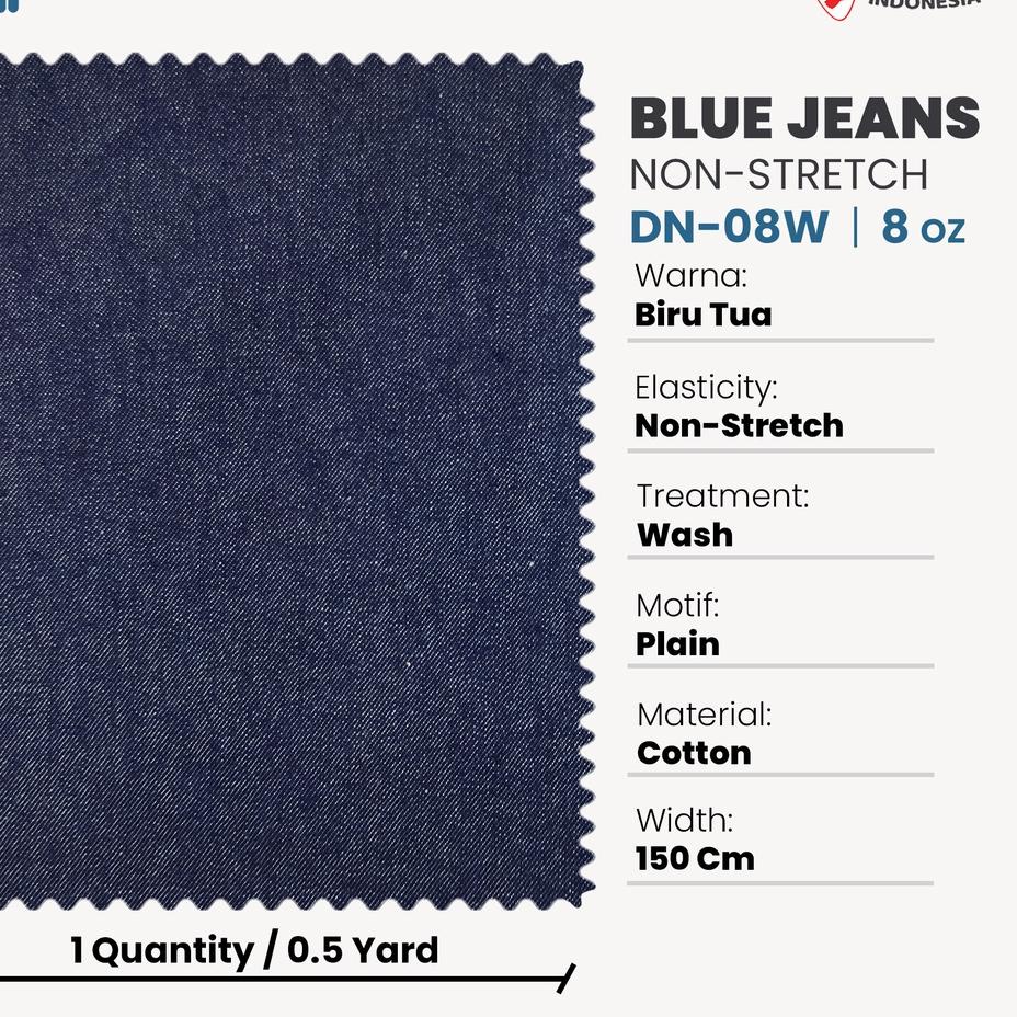 Diskon Bahan Blue Jeans 8 Oz | washed / non stretch / Kain Denim