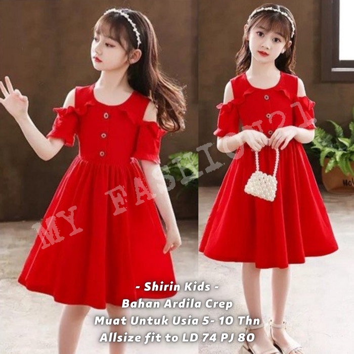 Baju Anak Cewek Dress Anak Perempuan Usia 5 6 7 Th Dress Pesta Natal