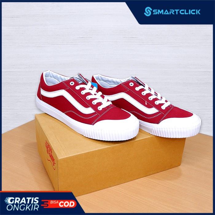 Sepatu Sneaker Unisex Oto Vans OLD SKOOL REPLAY Maroon ORIGINAL100%