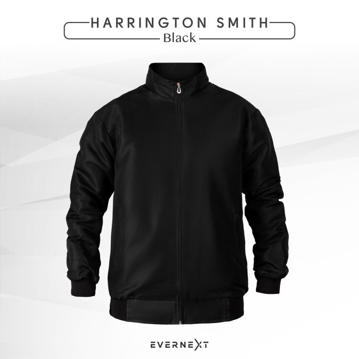 Termurah JAKET PRIA JAKET HARRINGTON SMITH JAKET CASUAL PRIA JAKET MOTOR - BLACK, XXL