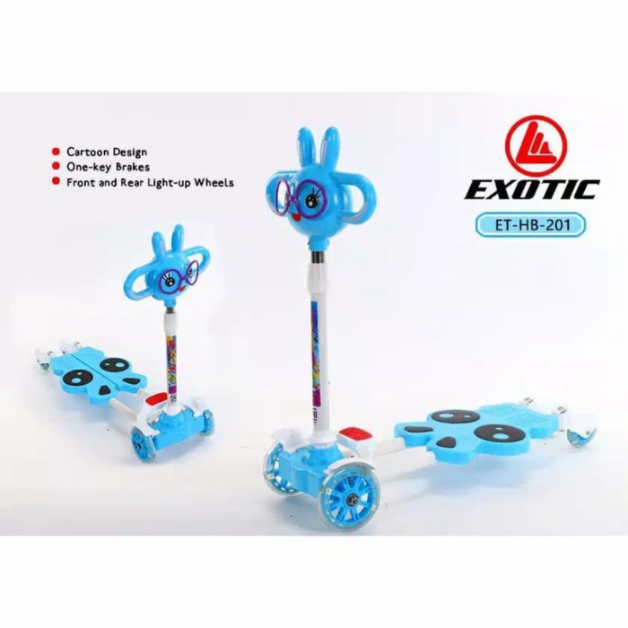 Skuter EXOTIC HB201 GUNTING~MAINAN SKUTER ANAK~OTOPED ANAK - Biru (F7A8) High Quality Pedal Injak Ma