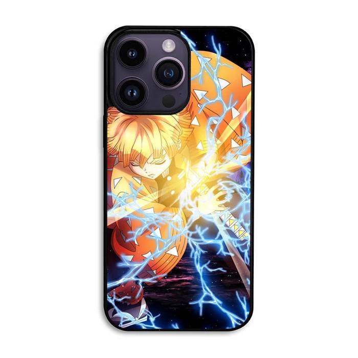 Hardcase Casing iPhone 11 12 13 14 Pro Max Mini Plus Zenitsu Demon Slayer AB1645 Case Cover
