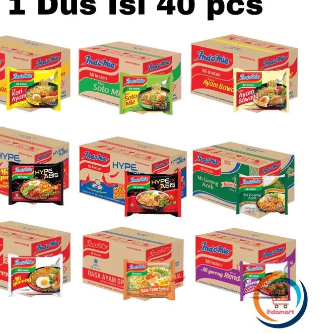 

Limited⭐Indomie Goreng, Soto, Ayam Bawang, Hype Abis, Kari Ayam BISA MIX 1 Dus Isi 40 pcs