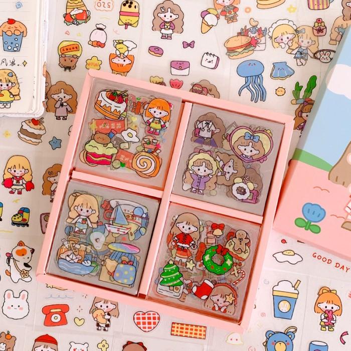 

Terlaris Sticker Anak Momo Motif Kartun Korea Anti Air Dapat Box 100Pcs