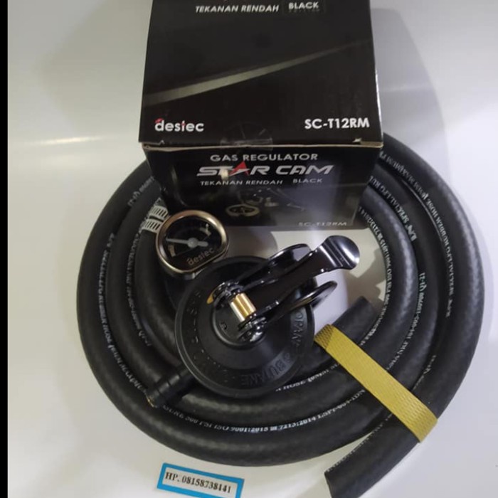 REGULATOR STARCAM BLACK SC T12RM MODENA SELANG GAS LPG 500 PSI 3 LAPIS ORIGINAL TERBARU