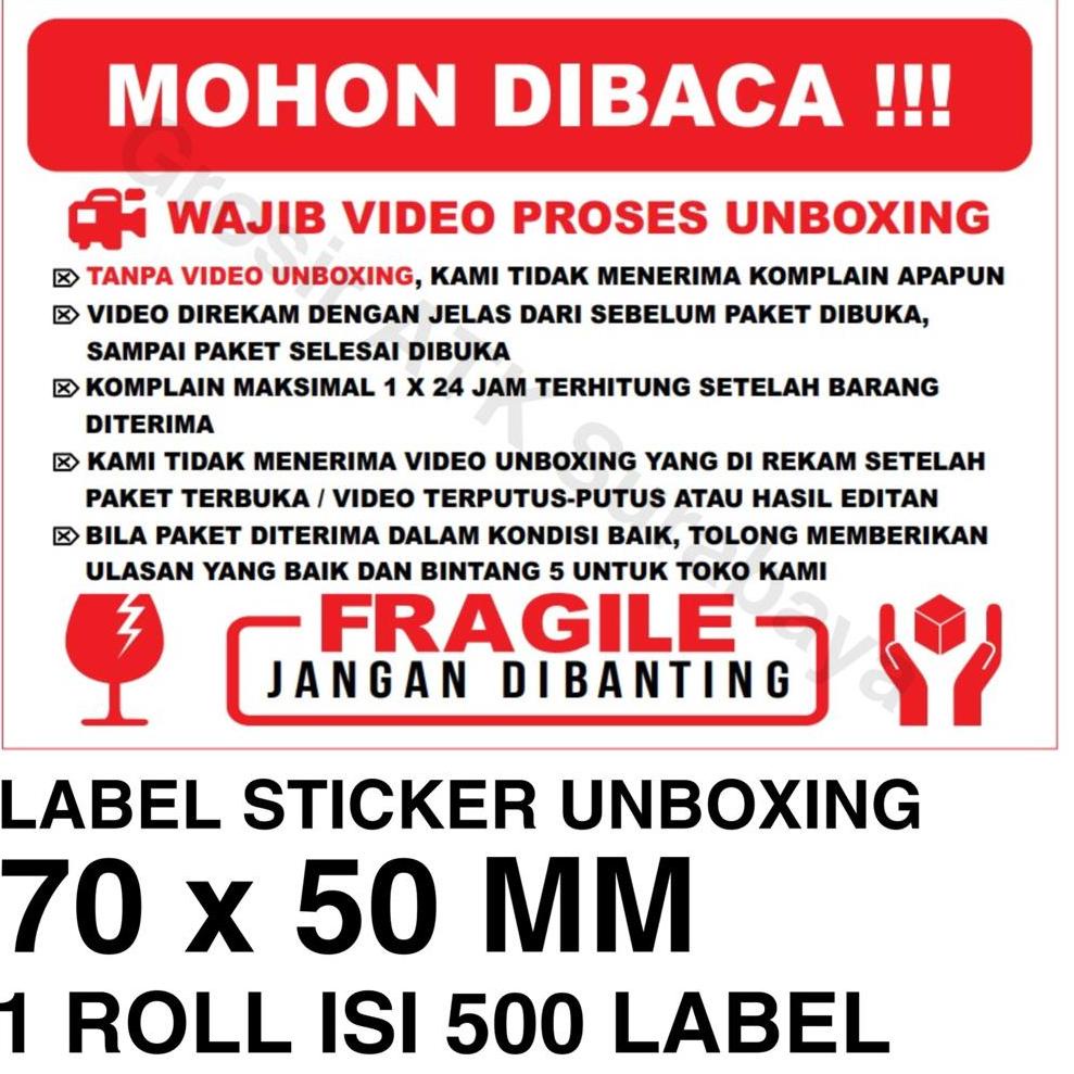 

Star Sticker Stiker Label FRAGILE JANGAN DI BANTING Video Unboxing Paket isi 500 Pcs / 1 Roll