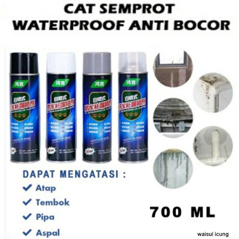 Spray Pilok Cat Anti Bocor Waterproof Pelapis Dinding Tembok Atap Plafon Cat Semprot Ajaib Tahan Air