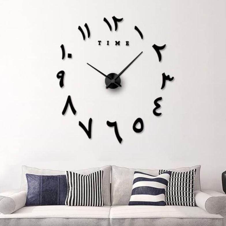 Best - Hiasan dinding Jam dinding unik 150CM Hitam Gold Jam dinding jumbo jam minimalis DIY jam besa