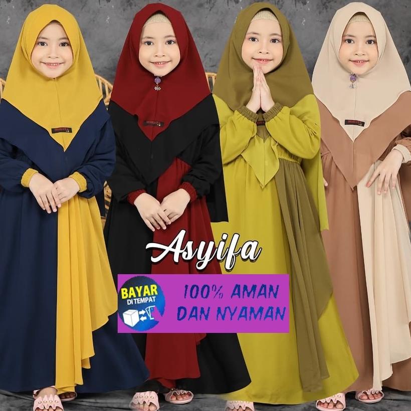 Cod - Gamis Anak Usia 7-12 Tahun Asyifa kids Model Gamis Anak 2021 Kekinian