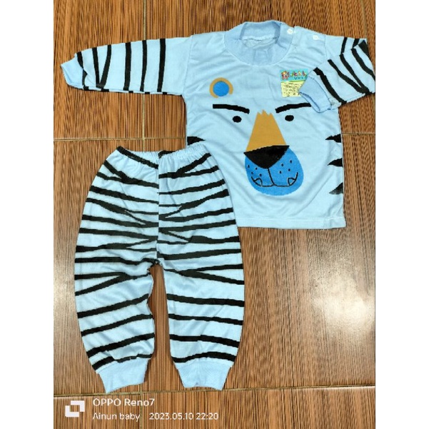 Setelan Baju Bayi Piyama Bayi Lengan Panjang Motif Jerapah Usia 0-12 Bulan