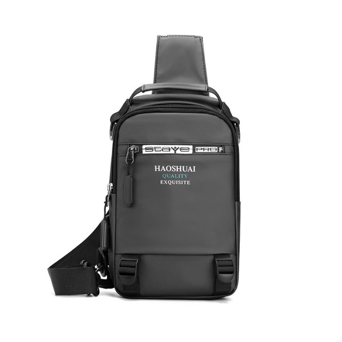 tas selempang pria Techdoo Tas Selempang Pria USB Charger Sling Bag Multifungsi TS706 - Abu-abu(V3U1