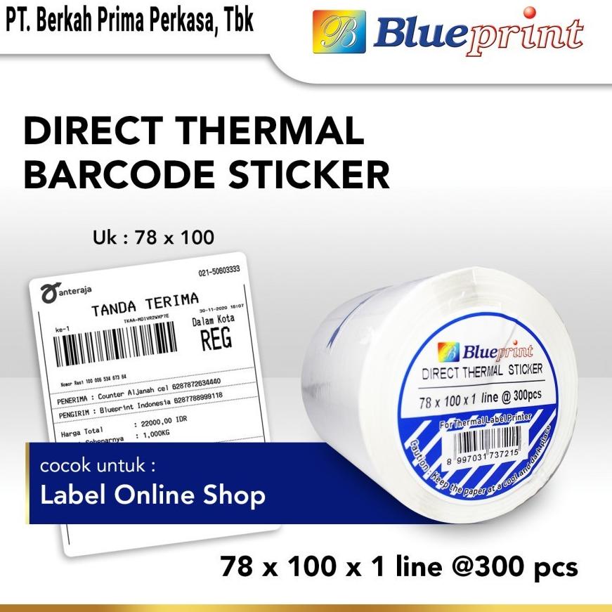 

[KODE JGVCK] Blueprint Direct Thermal Sticker Label 78x100mm isi 300Pcs