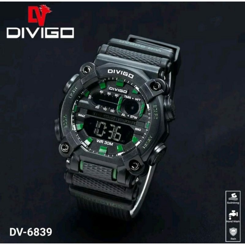 Jam Tangan Divigo 6839 Original Tahan Air Digital Pria