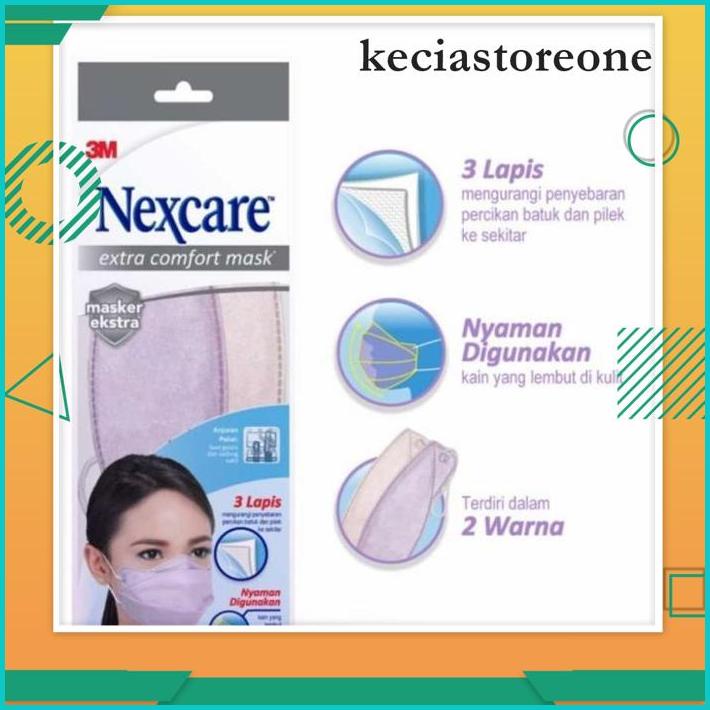 3M NEXCARE MC 21 EXTRA COMFORT MASK / MASKER 4D EARLOOP 3 LAPIS 3 PLY BEST SELLER