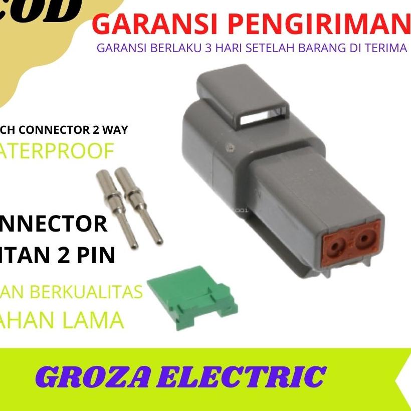 (9DH8I-G Deutsch Connector 2 pin male sambungan kabel konektor jantan scun kabel 285⛤
