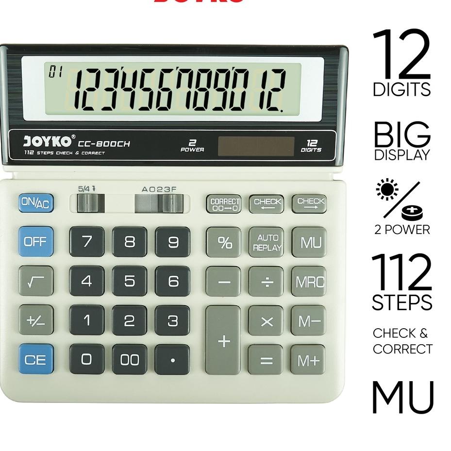 

Promo Bulan Ini Calculator Kalkulator Joyko CC-800CH 12 Digits Check Correct HWN