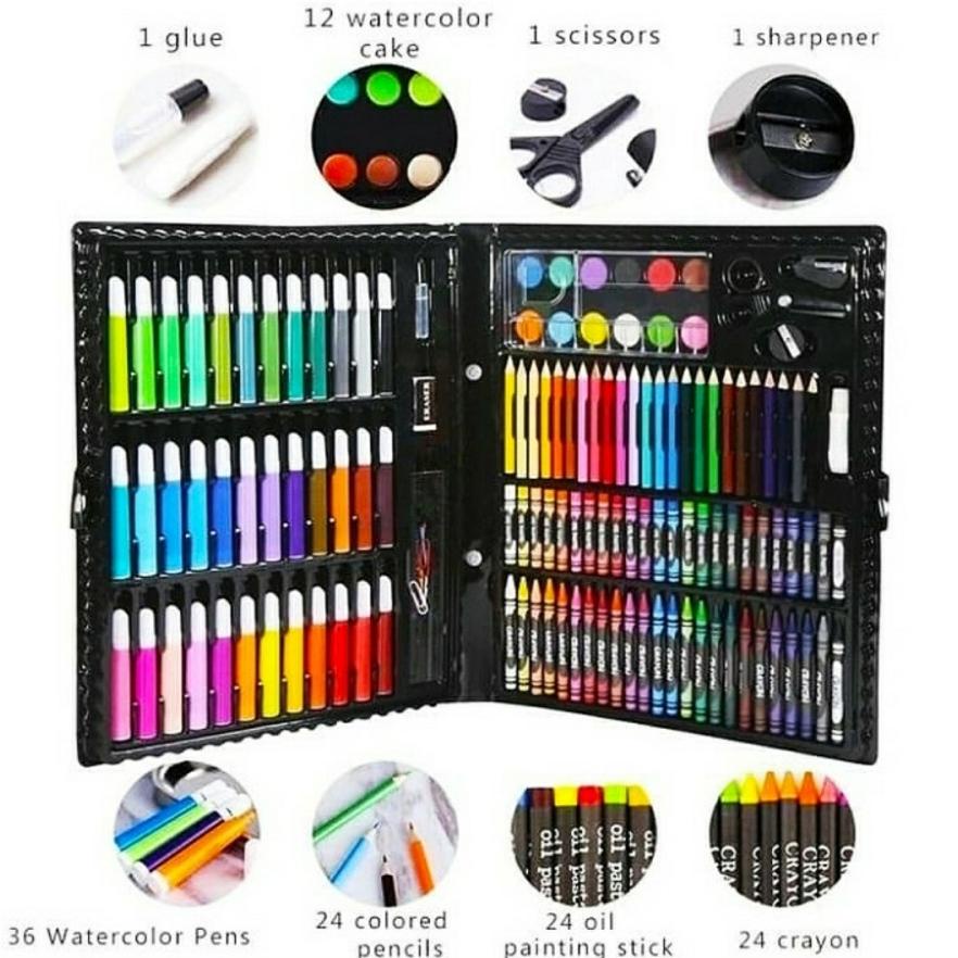 

ALAT TULIS CRAYON SET COLOURING 150PCS - PENSIL WARNA 1SET 150PCS SUPER LENGKAP - BDC .