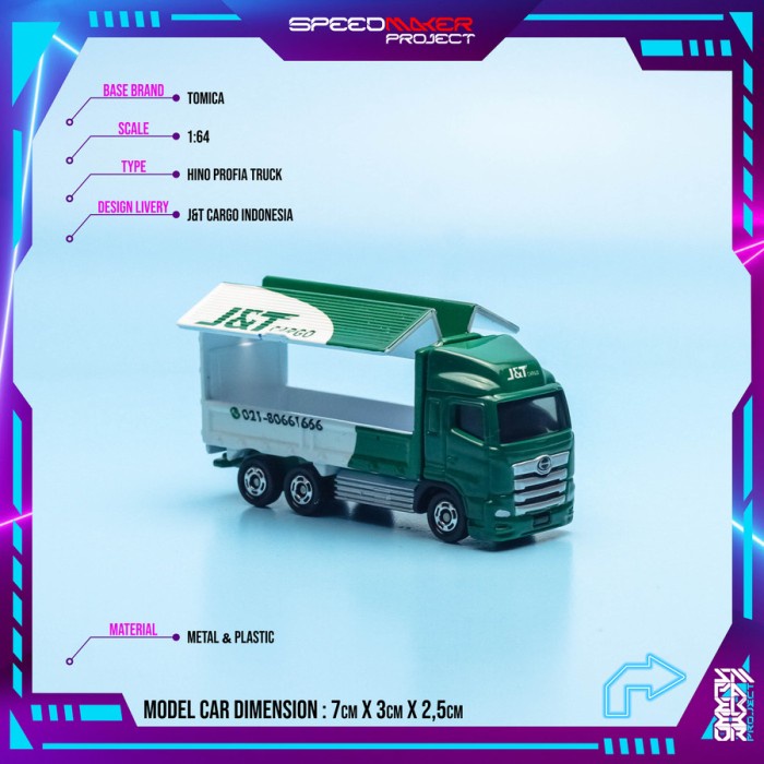 Must Have Diecast Custom Hino Profia J&T Express Cargo Miniatur Truk Box 64 Terlaris