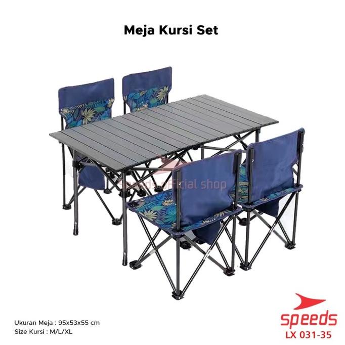 Speeds Meja Camping Lipat Set Meja Kursi Lipat Meja Camping Piknik Mismar_Store