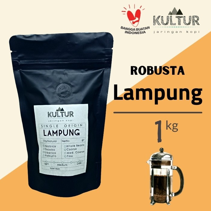 

TERBARU COFFEE BEAN BIJI KOPI ROBUSTA LAMPUNG ORIGINAL 1 KG /KOPI EUBE/KOPI KAPAL API/KOPIBUBUK/KOPI