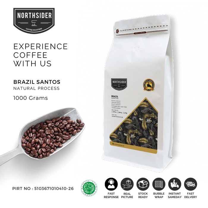 

TERBARU BIJI KOPI ARABIKA BRAZIL SANTOS NATURAL -1KG NORTHSIDER COFFEE /KOPI EUBE/KOPI KAPAL