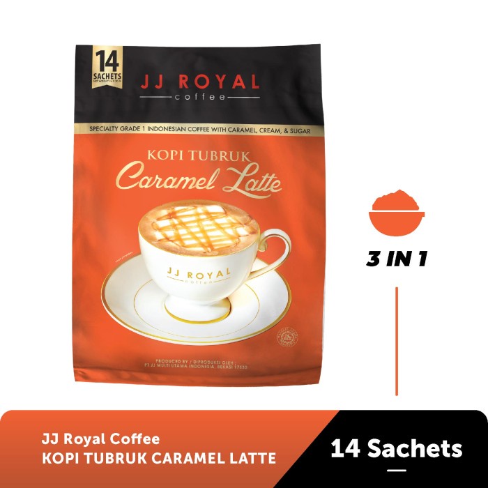 

BISA COD Coffee/Kopi JJ Royal Kopi Tubruk Caramel Latte Bulk Bag 14 Sachets /KOPI EUBE/KOPI KAPAL