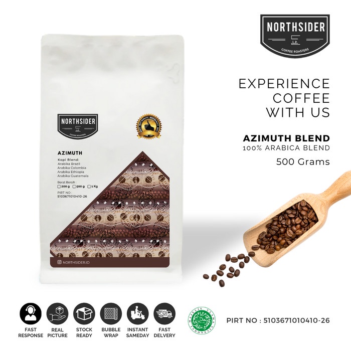 

BISA COD BIJI KOPI ARABIKA AZIMUTH BLEND - 500GR NORTHSIDER ESPRESSO BLEND /KOPI EUBE/KOPI KAPAL