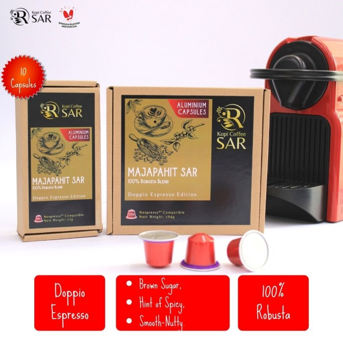 

TERLARIS NESPRESSO COMPATIBLE COFFEE CAPSULE - MAJAPAHIT SAR KOPI KAPSUL KCS /KOPI EUBE/KOPI KAPAL