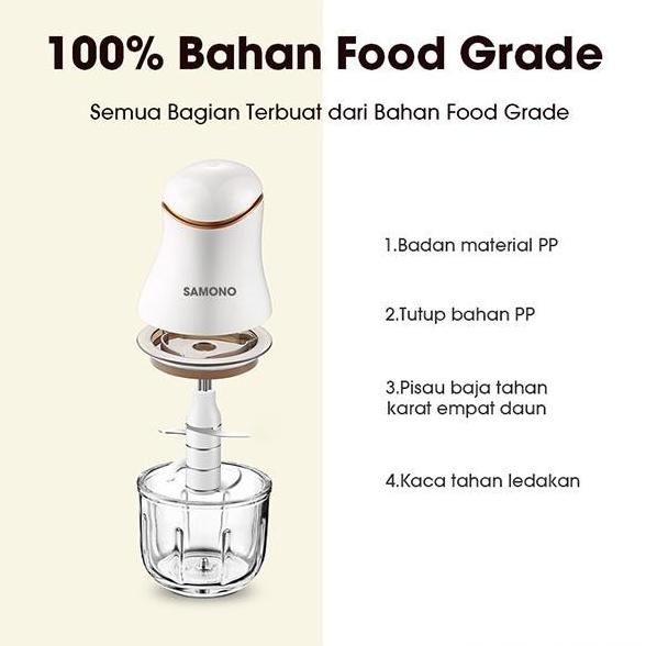 SAMONO SW099 Mini Chopper Daging Buah Meat Blender Elektrik 200W