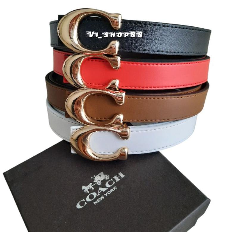 [KODE JZ6VD] BELT COACH WANITA 2.5CM IKAT PINGGANG PEREMPUAN LOGO C SABUK CEWEK
