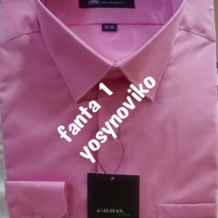 Kemeja Pria kemeja pria lengan panjang polos Alisan merah - fanta 1, 15 ( M)(P4S5) PREMIUM Kemeja Po